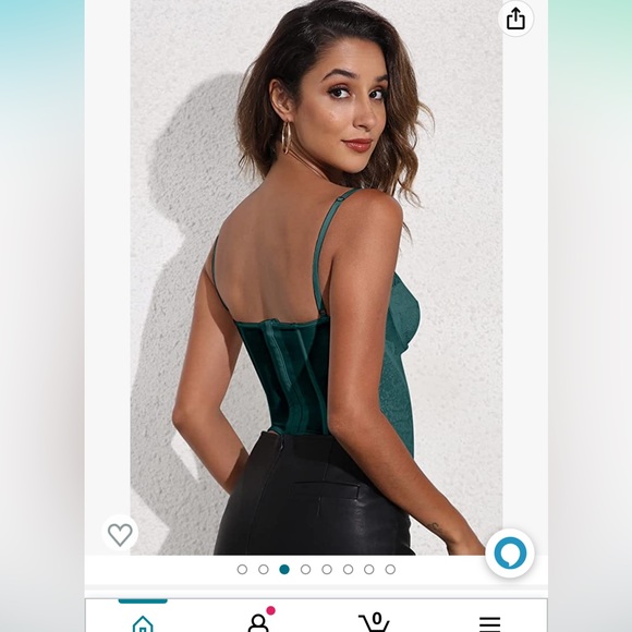 Drrita Emerald Green Corset Top L - Picture 3 of 9